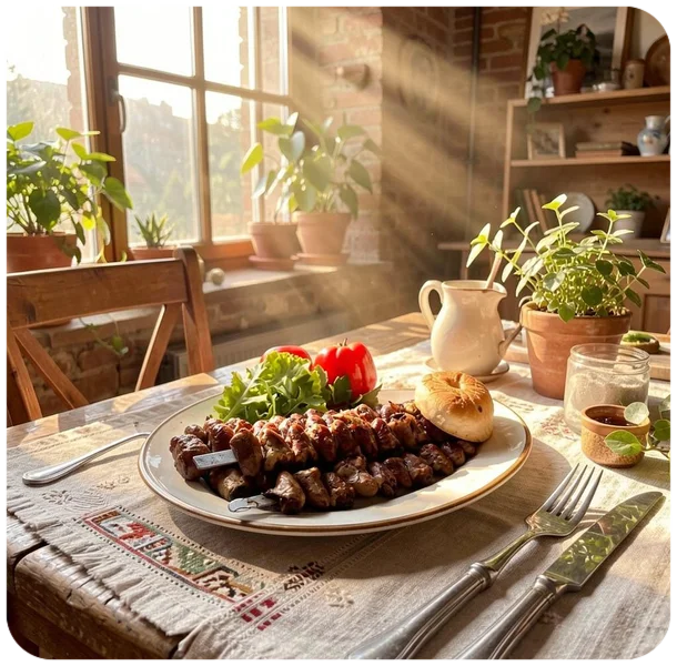 Шашлык из куриных сердечек
